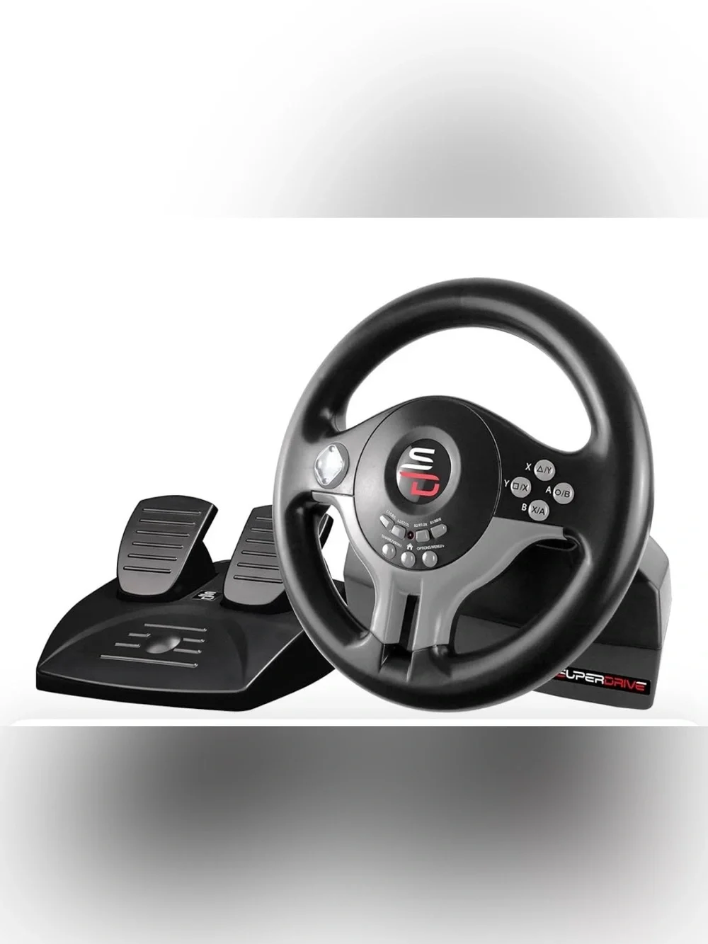 Black Racing Wheel Controller with Pedals